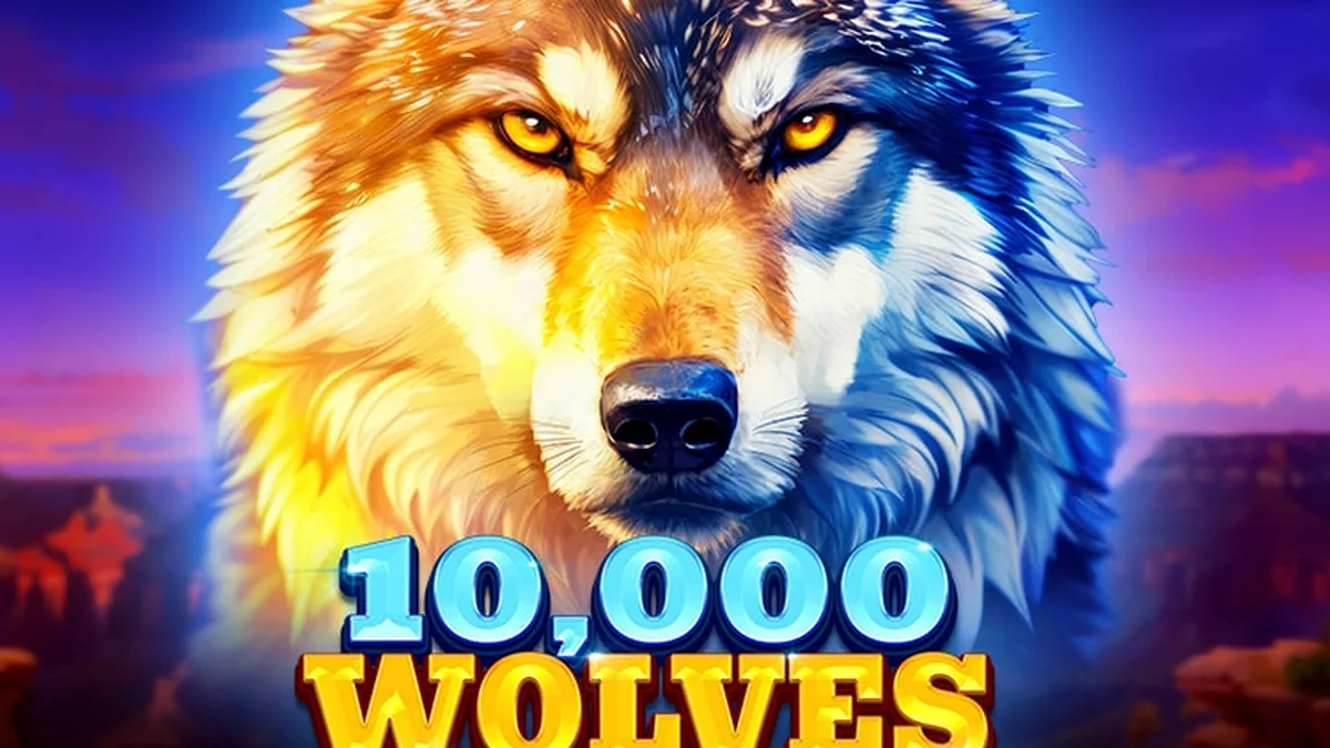 10,000 Wolves 10K Ways سلاٹ گیم کا لوگو اور تھیم