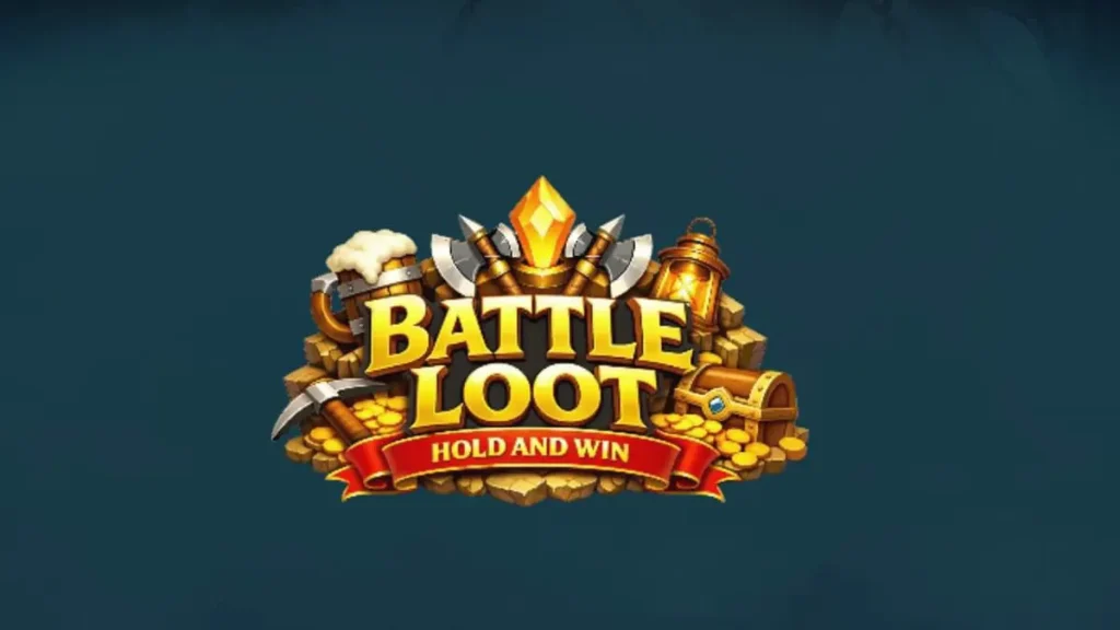 Battle Loot: Hold and Win slot game interface featuring dwarven warriors and treasure symbols.