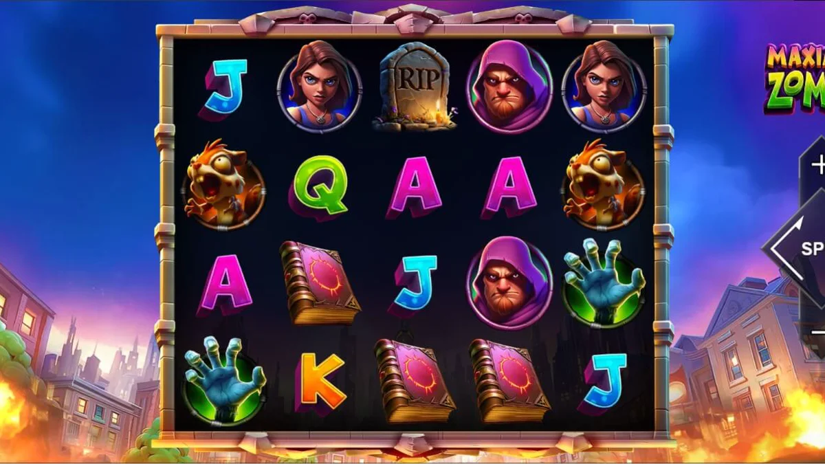 Maximum Zombie slot game interface featuring apocalyptic theme